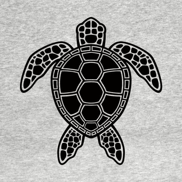 Green Sea Turtle Design - Black by fizzgig